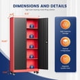 thumbnail image 3 of Metal Garage Storage Cabinet with Locking Doors and Adjustable Shelves,- 75" Rolling Steel Tool Cabinet for Home Office,Garage,Warehouse, 3 of 16