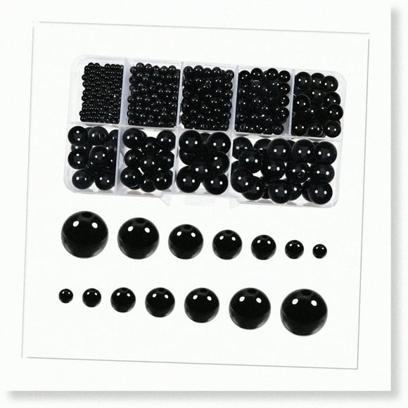AmiSafe NoseCraft: 736pcs Black Safety Noses for Amigurumis & Doll Making - Ideal for Crochet Stuffed Animals, Bears & Dolls (3mm to 12mm)