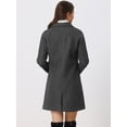 thumbnail image 4 of Abrigos de invierno raglán cruzados con solapa con muesca para mujer Gris Oscuro L, 4 of 6