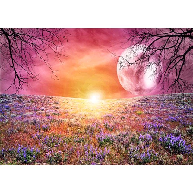 Kit Punto Cruz 36x46cm Costura Bordado Paisaje Trabajos Hechos A Mano Estampados 11CT