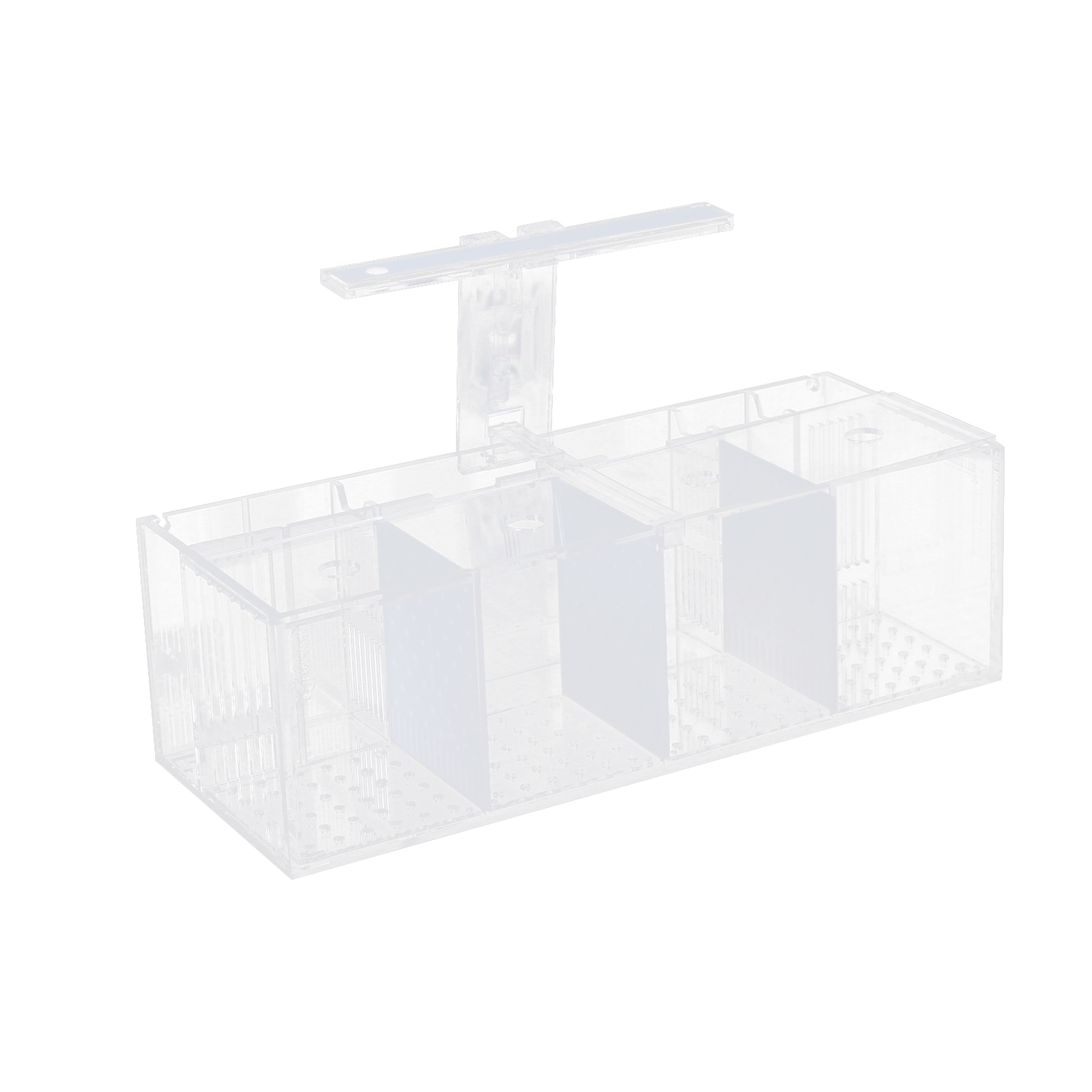 Dwellnix Transparent LED Light Aquarium Acrylic 4 Grids Betta Fish Tank Isolation Box