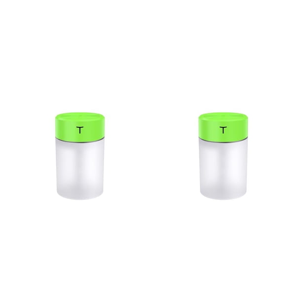 Injueey mini humidificador ambientador difusor de aroma gran capacidad múltiples engranajes operación simple dormitorio decoración verde Verde 2piezas