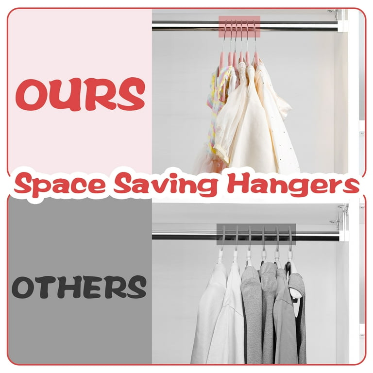 Baby Hangers for Nursery Closet 60 Pack Plastic Kids Clothes Hanger Space Saving Non Slip Extendable Toddler 11-14 Adjustable Hangers Heavy Duty Clothing Infant Hanger Bulk, Mixed Color
