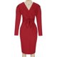 thumbnail image 5 of Vestido regular de manga larga con cuello en V y cremallera sólida sexy para mujer a la moda Fridja  yut4346, 5 of 9