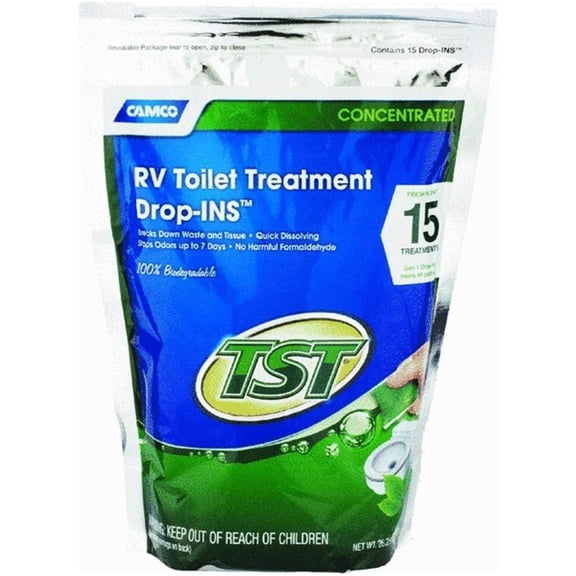 Camco RV Toilet Treatment Drop-Ins Fresh Scent - Odor Control - 15 Count