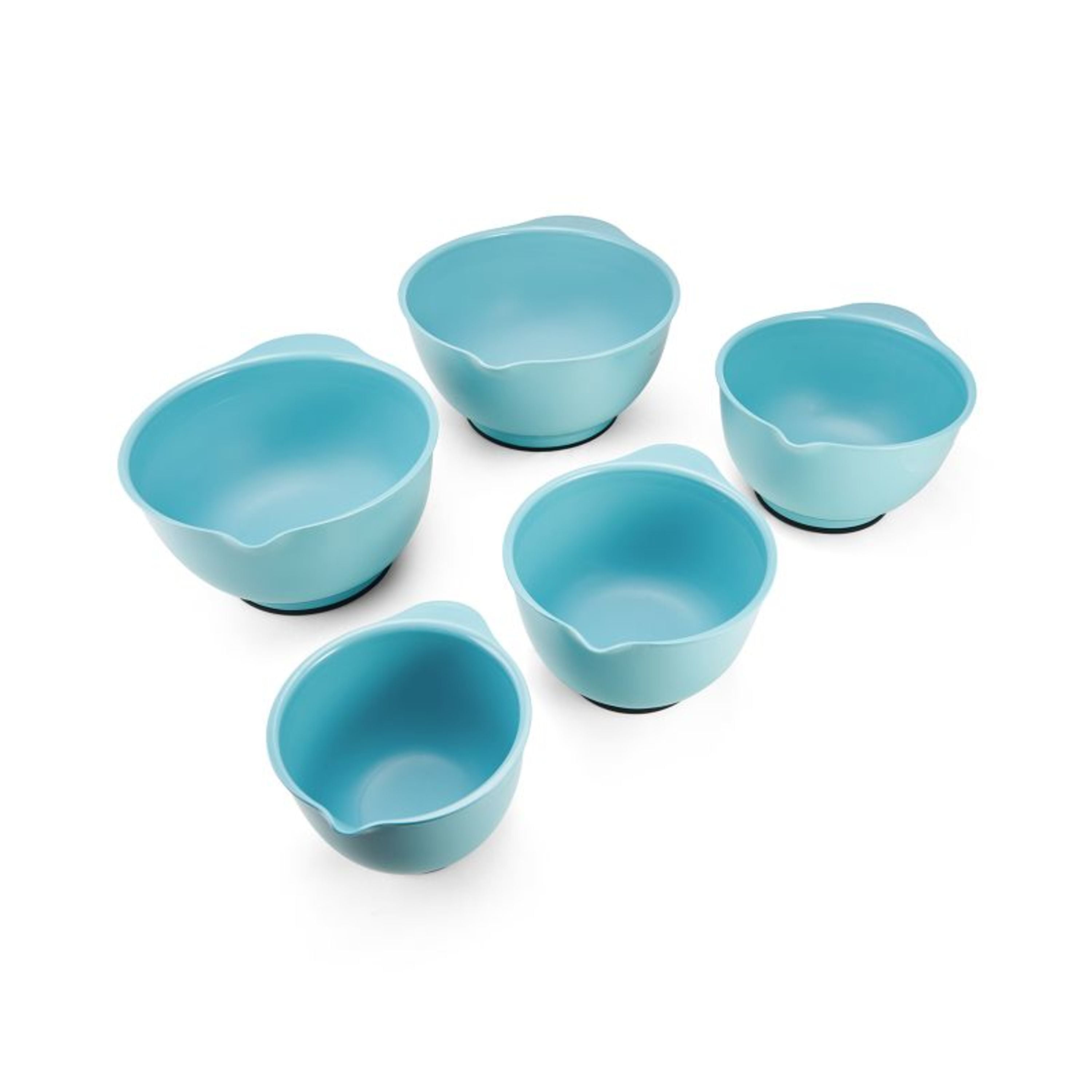 5pc Plastic Mixing Bowl Set with Lids Blue - Made By Design 5 ct