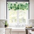 thumbnail image 2 of Window Treatment Valance Curtain, Watercolor Green Four-leaf Grass St. Patrick's Day Shade Short Curtain for Kitchen Bathroom Living Room Bedroom Privacy Rod Pocket Drapes 54" W x 18" L 1 Panel, 2 of 8