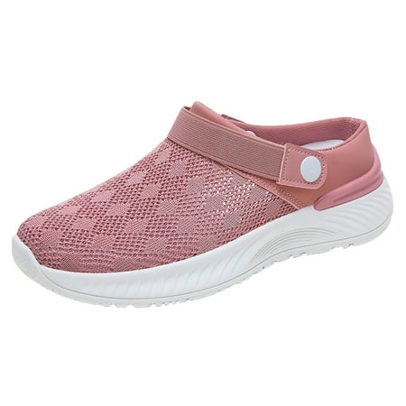 

KELINFONG Womens Walking Shoes Women s One Foot Stirrup Mom Shoes Breathable Flat Slip in Sneakers