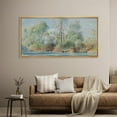 thumbnail image 2 of IDEA4WALL Extra Large Framed Canvas Print Wall Art Tranquil River Through Autumn Trees Pastoral Artwork Watercolor Landscape Antique Retro Fine Art Decor Relax/Calm for Home Decoration - 60"x30", 2 of 5