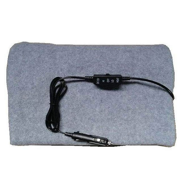 yeacher Foldable 12v Electric Car Blanket Heated Blanket Travel Throw Warm Blanket For Automobile Truck Car Camping Travel gray