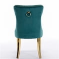 thumbnail image 6 of Modern Velvet Dining Chairs Set of 2, Upholstered Green Accent Chairs with Gold Metal Legs and Nailhead Trim, 6 of 10