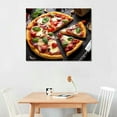 thumbnail image 2 of ONETECH Derkymo Food Canvas Wall Art Delicious Italian Pizza Served on Wooden Table Food Pictures Stretched Gallery Canvas Wraps Giclee Print for Kitchen Dinning Room Restaurant 16\x12\, 2 of 4