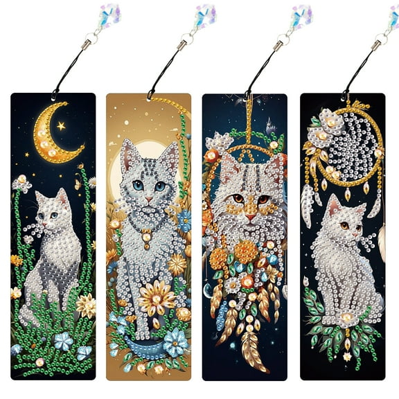 4pcs Diamond Art Painting Kit Cat Dreamcatcher
