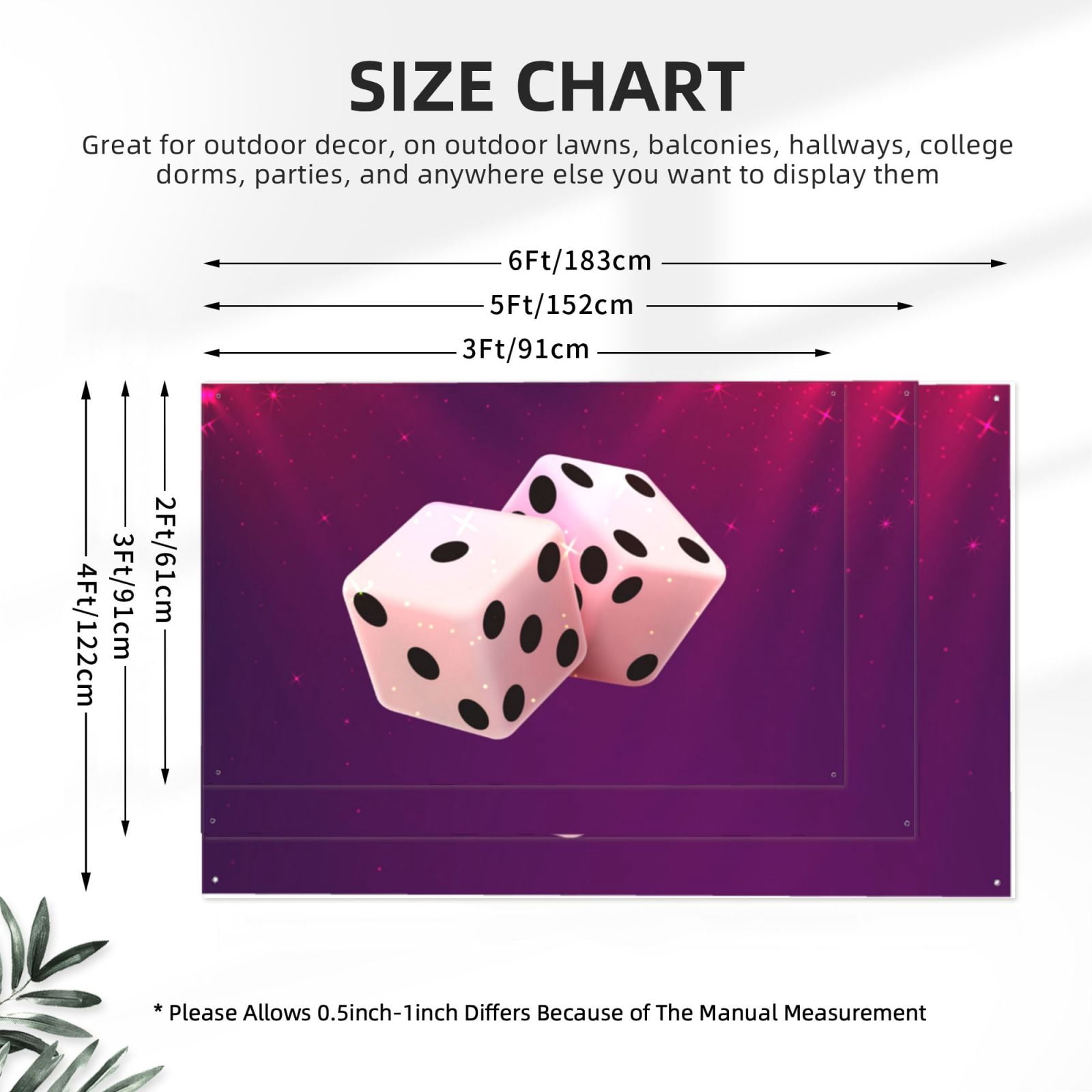 Casino Dice Star Galaxy Four Hole Decorated Banner Flag for Garden Yard Home Decoration Indoor Outdoor 4x6 Ft