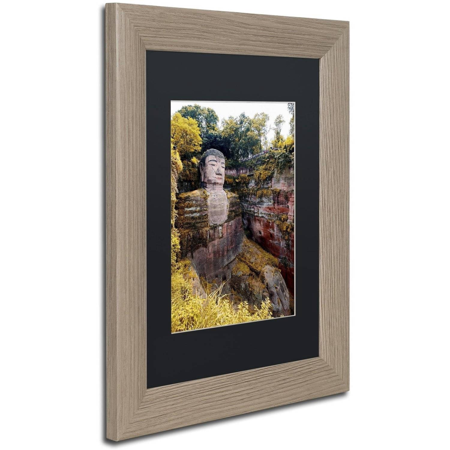 Trademark Fine Art "Giant Buddha II" Canvas Art by Philippe Hugonnard, Black Matte, Birch Frame