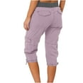 thumbnail image 4 of frariair ​Women's Thin Cropped Overalls With Functional Tool Pockets And Breathable Fabric For Summer Exploration​ Purple, 4 of 8