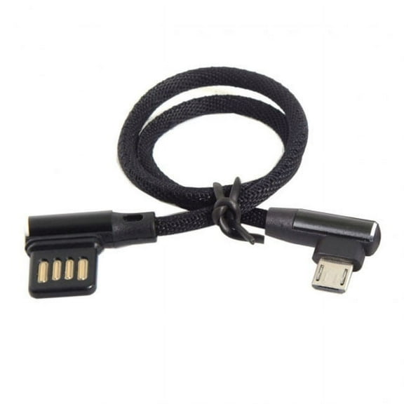 JSER Micro USB 5Pin to Left Right Angled 90 Degree USB 2.0 Data Cable with Sleeve for Tablet Phone 15cm