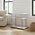 thumbnail image 2 of White Oak/Chrome TV Stand with 3-Tier Shelving and Wooden Construction, 2 of 6