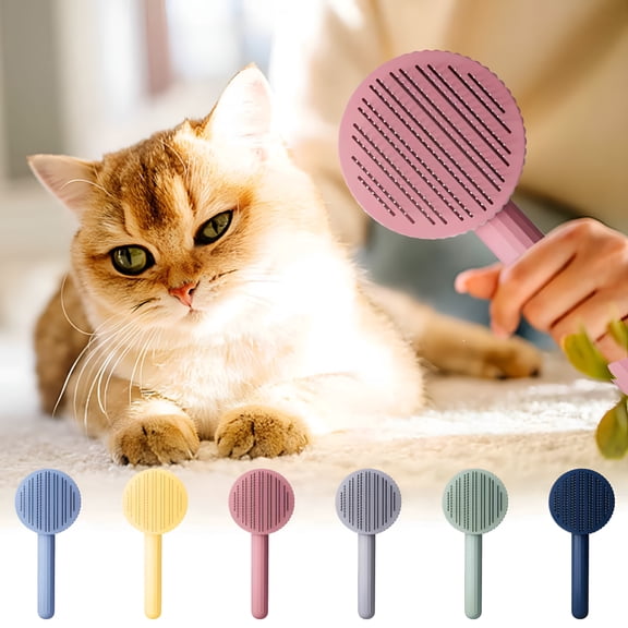 ACDANC Cat Grooming Brush, Cat Brush with Release Button, Cat Brushes for Indoor Cats Shedding, Cat Comb for Kitten Puppy Massage Gently Removes Loose Undercoat