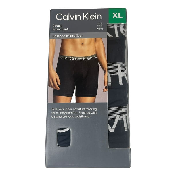 Calvin Klein Men s Microfiber Boxer Briefs 3 Pack Black Black Black XL Walmart Business Supplies