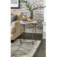 thumbnail image 2 of HomeRoots 518880 26 x 22 x 22 in. Black & Pickled Mango Solid Wood Round End Table, 2 of 8