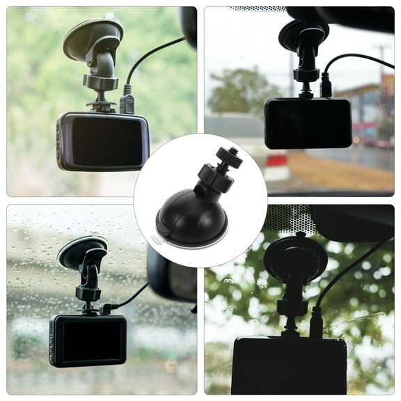 Clispeed Portable Suction Cup Mount Secure Dash Cam Holder Plastic Black 1Set
