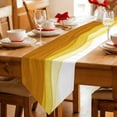 thumbnail image 2 of Ombre Orange Waves Table Runner Linen Burlap Table Runner 70 Inches Long Abstract Art Gradient Modern Dresser Scarves for Kitchen Island Coffee Dining Room Party Wedding Banquet Holiday Decor 13"x70", 2 of 8