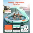 thumbnail image 2 of VEVOR Inflatable Floating Dock, 10FT Round Inflatable Dock Platform, Non-Slip Water Floating Dock Mat with Portable Carrying Bag & Detachable Ladder, Floating Platform Island Raft for Pool Beach Ocean, 2 of 9