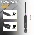 thumbnail image 2 of Uxcell 2pcs TT10 Torx Impact Screwdriver Bit 1/4" Hex Shank 3" Long Magnetic with Hole, 2 of 7