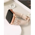 thumbnail image 5 of TOYOUTHS Leather Band Compatible with Apple Watch Band 38/40/41/42/44/45/49mm Ultra 2 Women Dressy Slim Thin Strap with D-Shaped Diamond Metal Buckle Bracelet for iWatch SE Series 9 8 7 6 5 4 3 2 1, 5 of 7