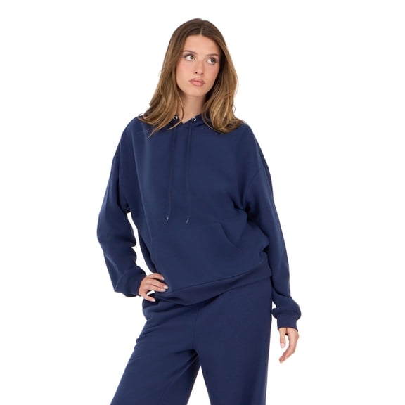 Forever 21 Women's Navy Loungewear Hoodie Sweatshirt, Oversized Fit,XS