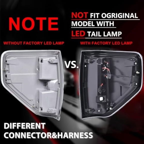 PIT66 Tail Lights,Compatible with 2009 2010 2011 2012 2013 2014 Ford F150 Rear Brake Lamps Assembly Left&Right Red Lens Chrome Trim