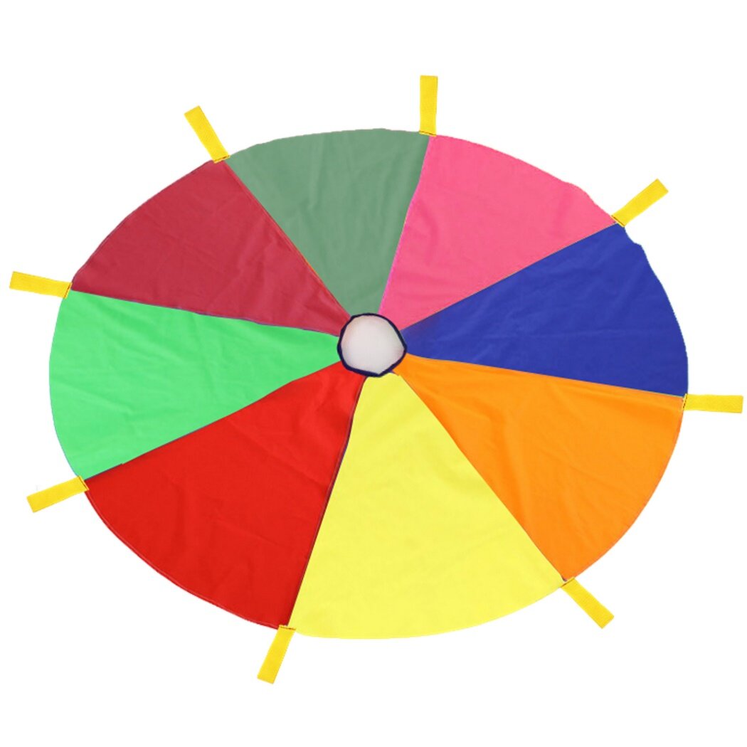 Parachute Jeu Enfants Avec 20 Balles – Jeu D’Extérieur Arc-en-Ciel Pour 8 Joueurs