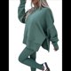 thumbnail image 3 of Conjunto de Sudadera y Leggings para Mujer, 2 Piezas, Sudadera Extragrande, Pantalones Ajustados y Chándal Verde S, 3 of 10