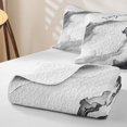 thumbnail image 4 of Erosebridal Modern Marble Quilt King, White Gray Mountain Fluid King Coverlet Set, 3pcs 1 Bedspread and 2 Pillowcases, 4 of 7