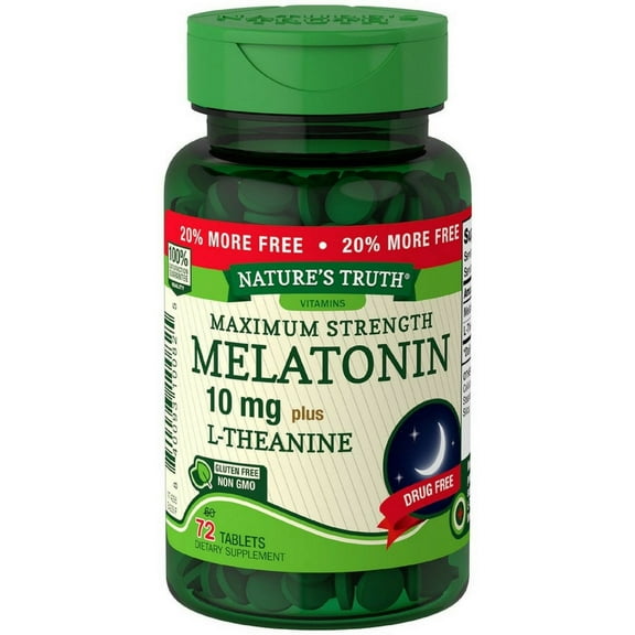 3 Pack - Nature's Truth Maximum Strength Melatonin 10 mg Tablets 72 ea