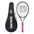 thumbnail image 2 of DYNWAVECA Tennis Racket Carbon Fiber Adult Tennis Racquet Comfortable Handle Self Practice Practical Professional Training Equipment Pink, 2 of 10