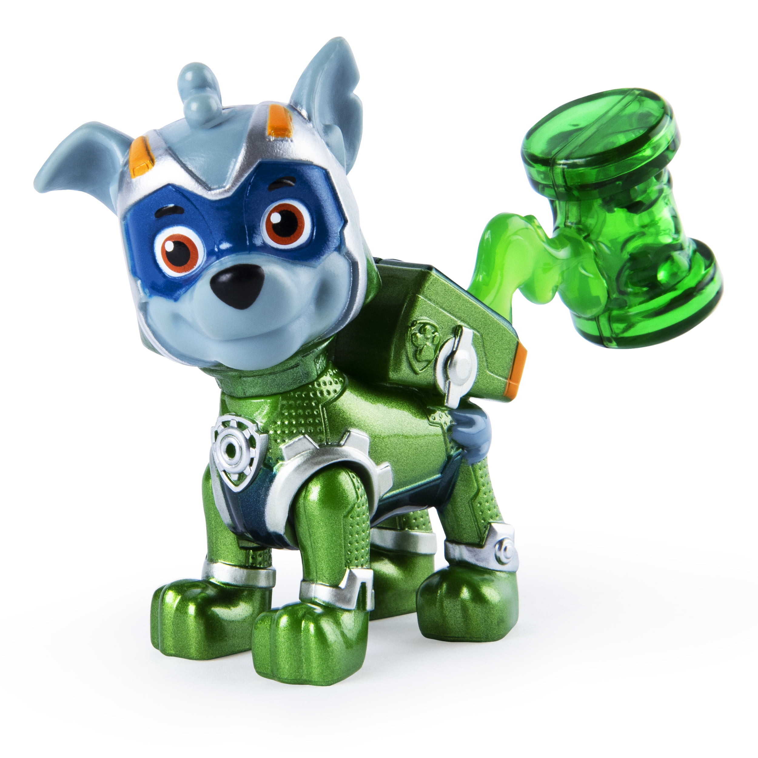 PAW Patrol, Mighty Pups Super PAWs Rocky Figure with Transforming Backpack, for Kids Aged 3 and