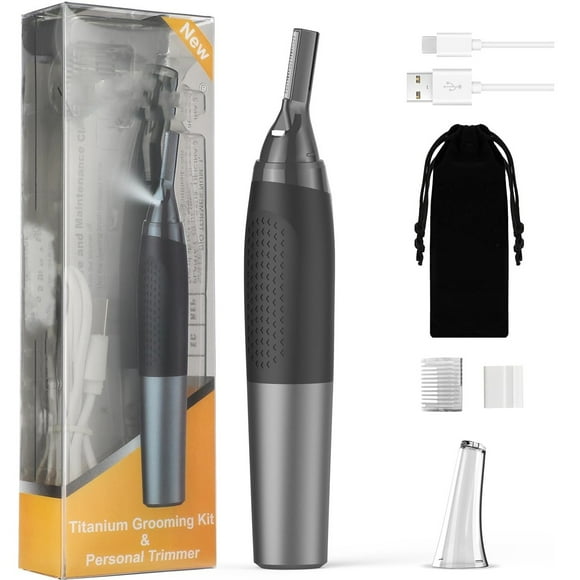 MesaSe Tondeuse à Sourcils Tondeuse pour Poils des Oreilles et du Nez Tondeuse à Barbe Tondeuse Professionnelle de Précision en Titane Tondeuse de Détail pour Favoris Encolure et Visage Autres Détails avec 3 Tailles Ajustables