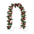 thumbnail image 3 of Aurorax Indoor Christmas Wreath Decorations,Christmas Garland 6ft Farmhouse Berries Garland for Mantel Wall, 3 of 6