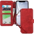 thumbnail image 6 of for iPhone XR Wallet Case with Card Holder Slots,Kickstand Phone Cover Premium Leather Magnetic Closure Slim Flip Shockproof Wrist Strap Case for iPhone XR 6.1",Wine Red, 6 of 14