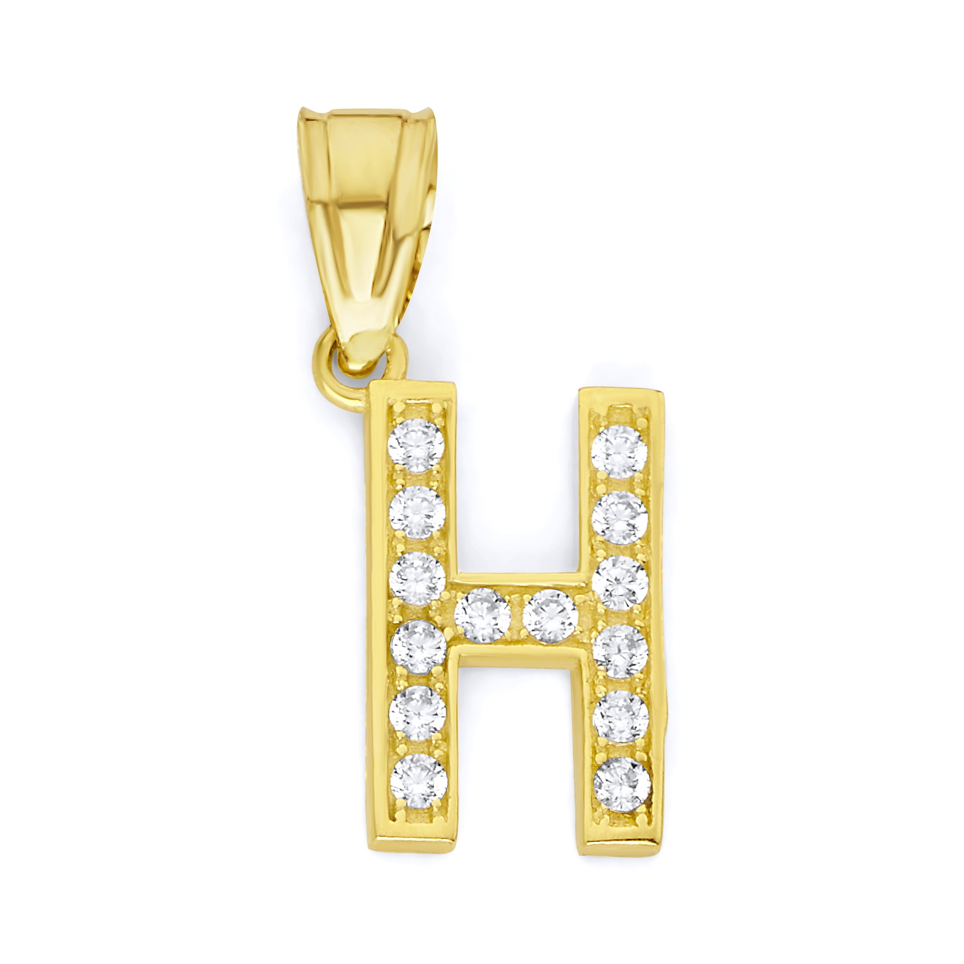 LA BLINGZ 14K White Gold Filigree Alphabet Initial Letter C DC Charm Necklace