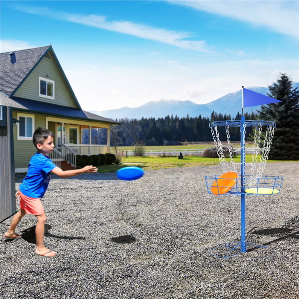 Alden Design 2PCS Disc Golf Goal Target Basket Practice Frisbee Game Cross Chain Outdoor