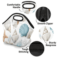 thumbnail image 4 of Herdesigns Nautical Coastal Insulated Lunch Bag Neoprene Lunch Box for Women Men Soft Cooler Bag Starfish Seashell Coral Washable Lunch Tote for Work Outdoor Picnic, 4 of 7