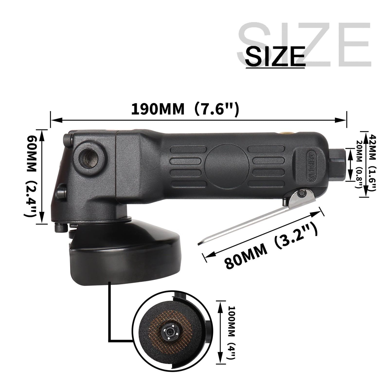 High Speed Air Grinder 4 Inch Pneumatic Angle Grinder For Metal Woodworking Cutting Polishing Multifunctional Pneumatic Tool