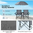 thumbnail image 4 of Double Camping Chair for 2 People – Portable Folding Outdoor Loveseat with Removable Umbrella, Cup Holders and Carrying Bag, 4 of 8