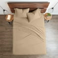 thumbnail image 2 of 600 Thread Count 100% Egyptian Cotton Ultra Soft Cotton Rich Easy Care Sateen Sheets,Twin XL Size 4 Piece Sheet Set Fit 32" Inch to 34" Inch Deep Pocket {Taupe Solid}, 2 of 6
