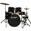 Rise by Sawtooth Full-Size Student Drum Set with Hardware and Zildjian Cymbals, Pitch Black