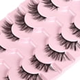thumbnail image 4 of Cat Eye Lashes Natural Eyelashes Short Wispy Lash Strips Volume Eyelash Cateye Medium Length False Lashes Natural Looking Hybrid Clusters Full Strip Lashes (A1 | 8-14MM), 4 of 15