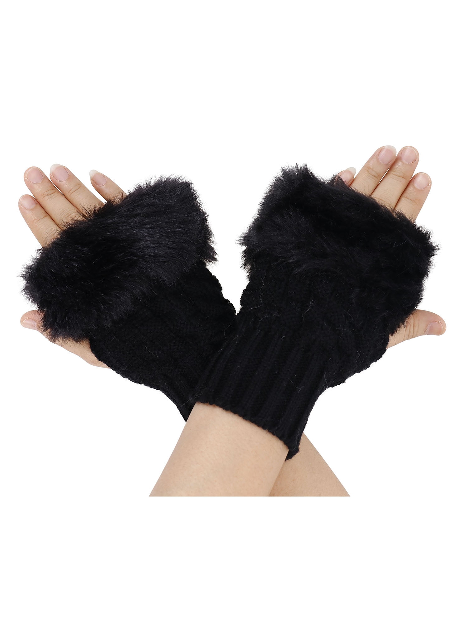 women's fur trimmed gloves